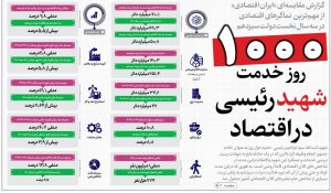 ۱۰۰۰ روز خدمت شهید رئیسی در اقتصاد