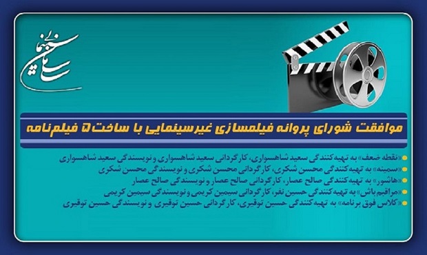 موافقت شورای پروانه فیلمسازی غیرسینمایی با ساخت ۵ فیلم‌نامه