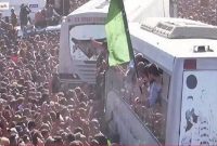 اتمام فرایند آزادی اسرا؛ استقبال باشکوه از اسیران در خان یونس غزه