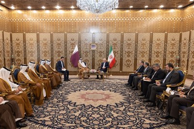 دیدار وزیر خارجه قطر با رئیس مجلس ایران