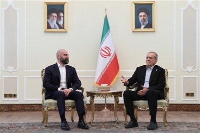دیدار بافل طالبانی، رئیس اتحادیه میهنی کردستان عراق، با پزشکیان