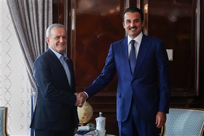 تأکید پزشکیان و امیر قطر بر گسترش روابط تهران تأکید پزشکیان و امیر قطر بر گسترش روابط تهران